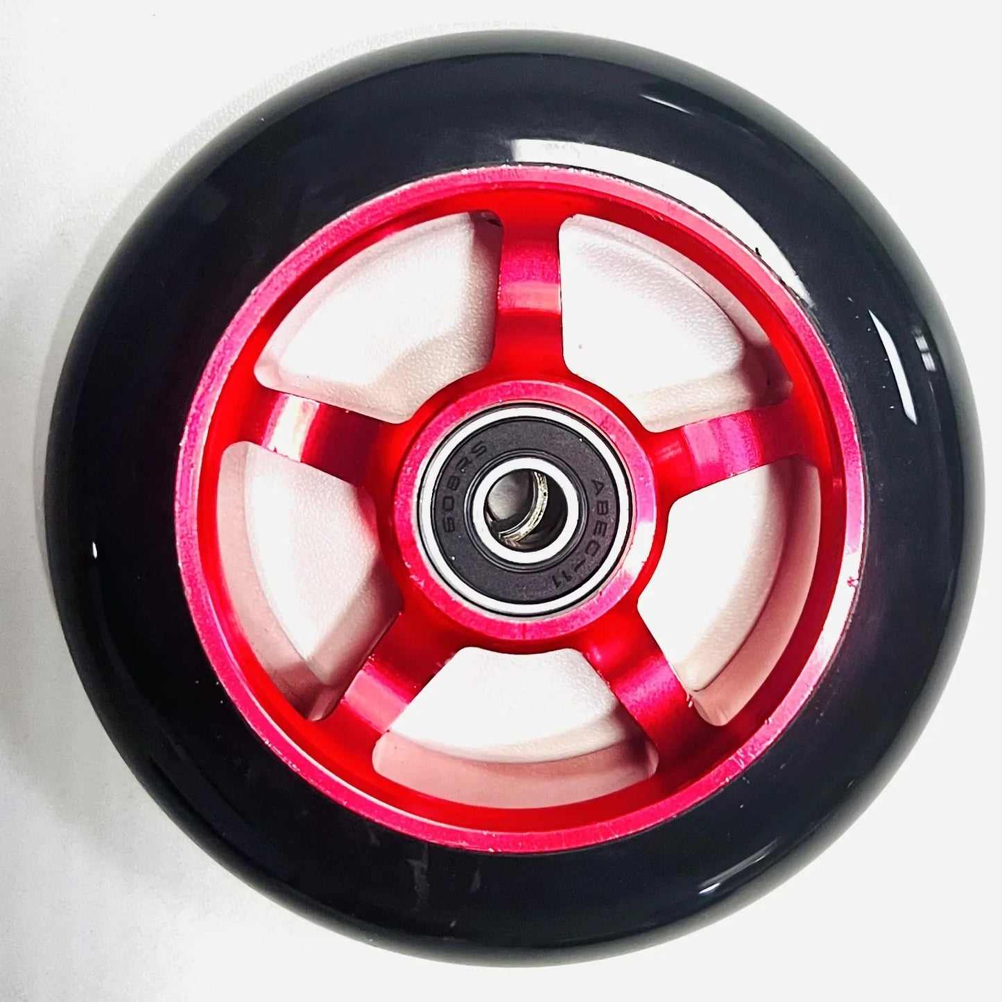100mm Scooter Wheels with Bearings – Aluminum PU 2-Pack