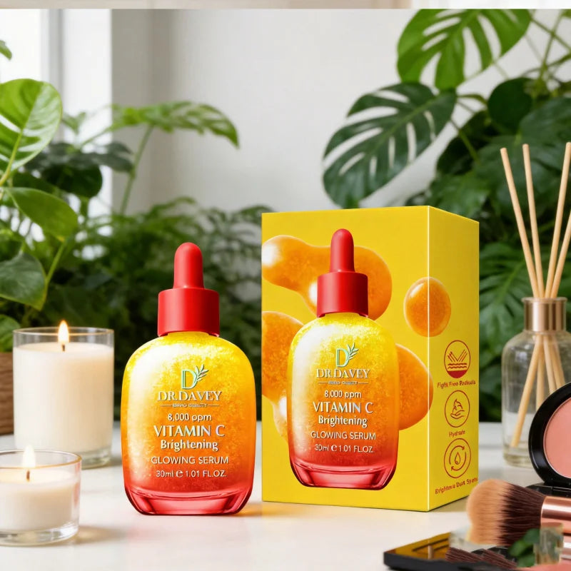 30ml Vitamin C Brightening Glowing Serum Four Seasons Skincare Moisturizing Facial Care Suitable for Men and Women Portable Peaceful Pleasures Health and Wellness