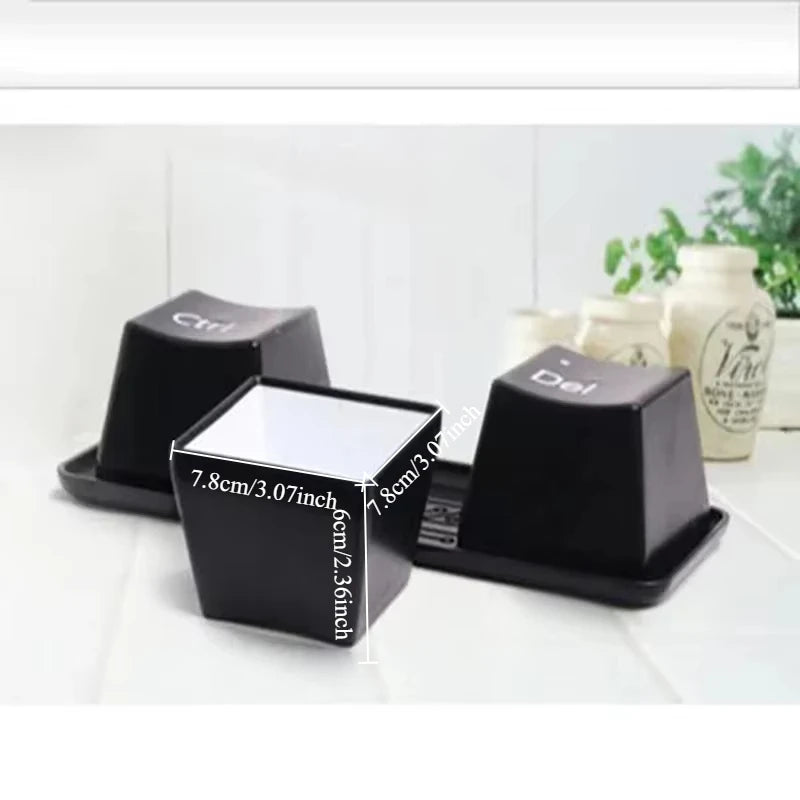 Creative Keyboard Tea Cup Office Coffee Cup Black Ctrl Del Alt Key Mug Peaceful Pleasures Health and Wellness black Keyboard cup