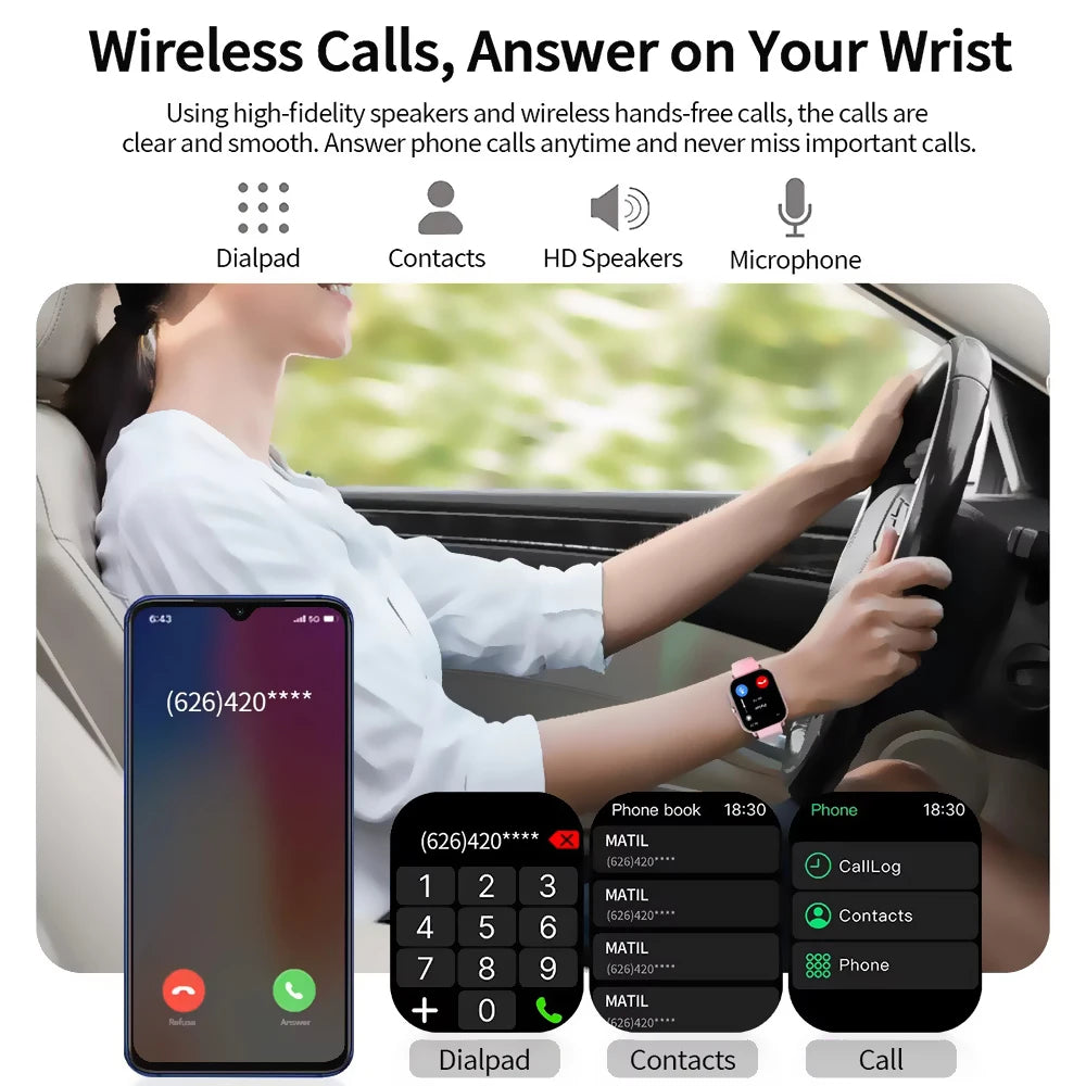 HW12 Smartwatch BT Calling, Health & Sleep Monitor, 1.83" HD