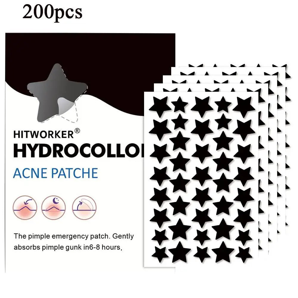 Jaysuing Black Star Hydrocolloid Acne Patches – 200 or 400 Count Pimple Popper Sticker Kit for Covering Zits & Blemishes Peaceful Pleasures Health and Wellness 200pcs