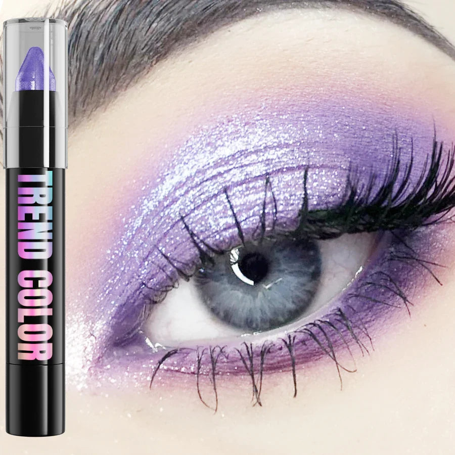 KAFURUX 24-Color Glitter Eyeshadow & Highlighter Pencil Waterproof