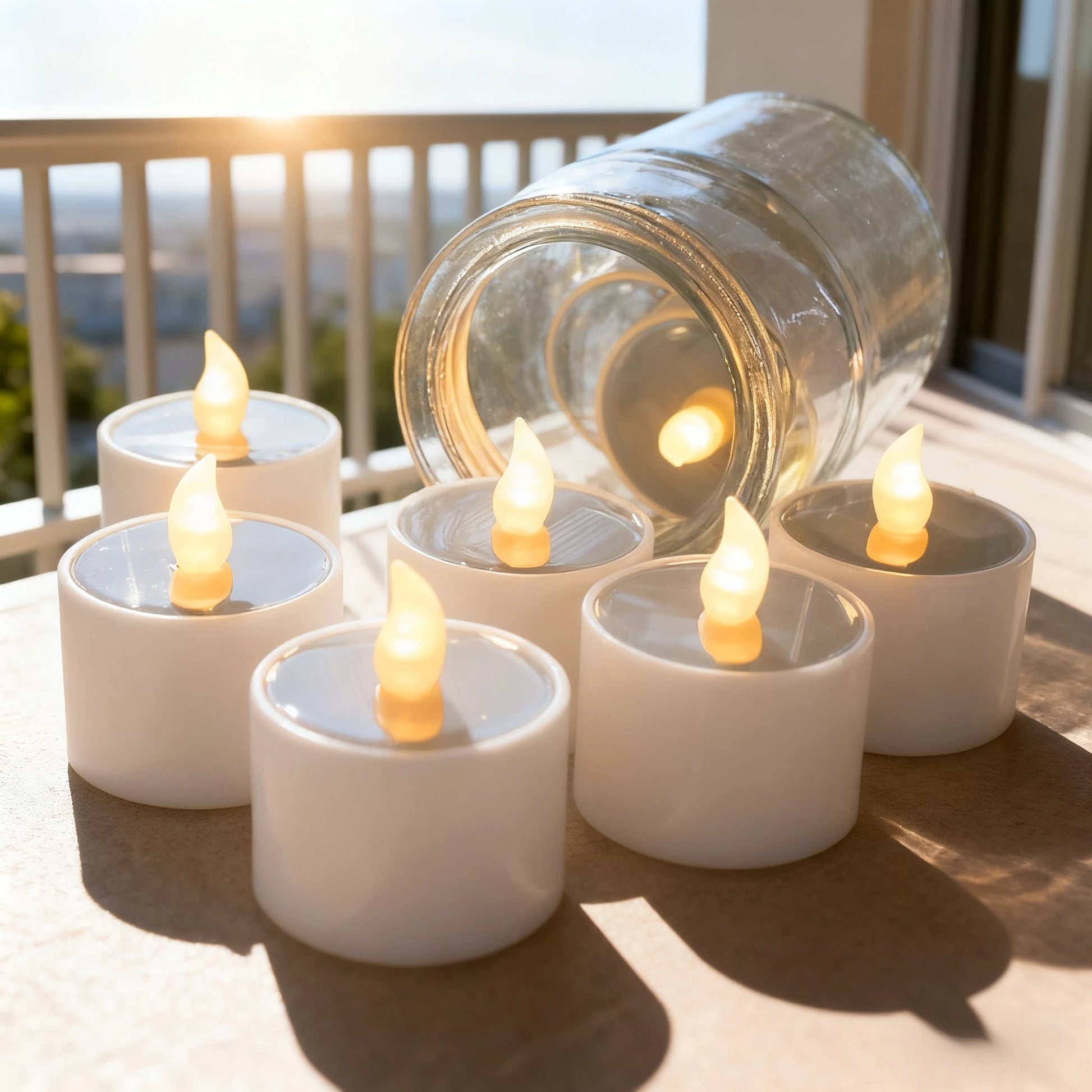 6Pcs Solar Candles Waterproof Dusk to Dawn Outdoor Lighting Reusable LED Tea Light Candles for Lantern Garden Camping Home Decor Peaceful Pleasures Health and Wellness 52X58MM