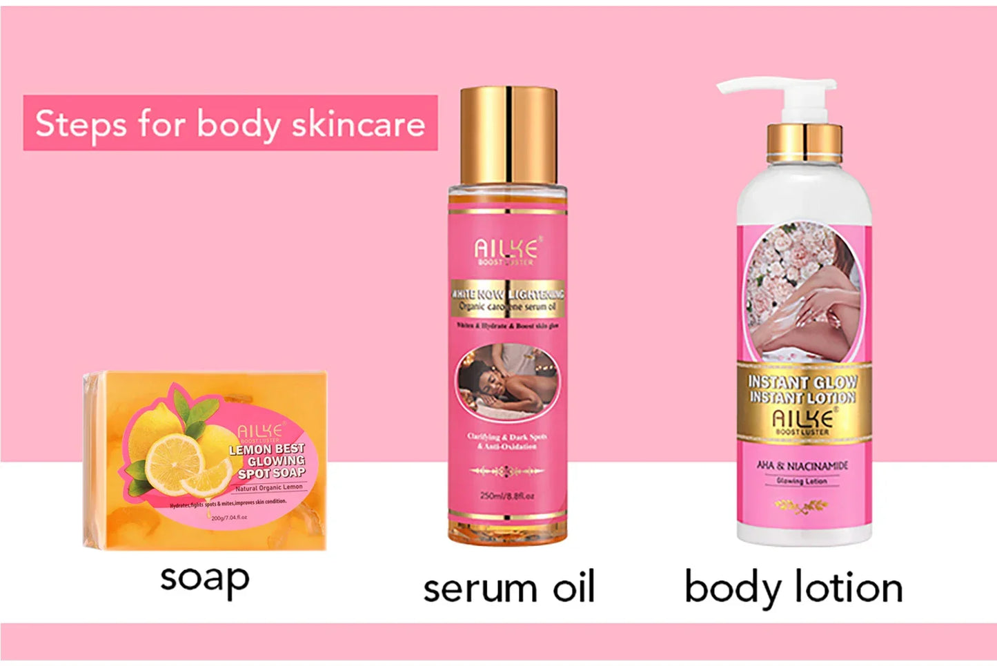 AILKE Natural Skin Glowing Set – Acne, Dark Spots & Brightening Peaceful Pleasures Health and Wellness
