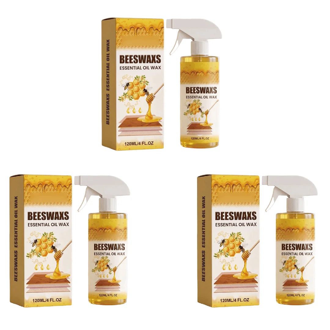 Wood Polishing Beeswax Spray Wooden Furniture Care Renew Shine Waterproof Anti-Crack No Residue Easy Apply Home Care Supplies Peaceful Pleasures Health and Wellness 3PCS