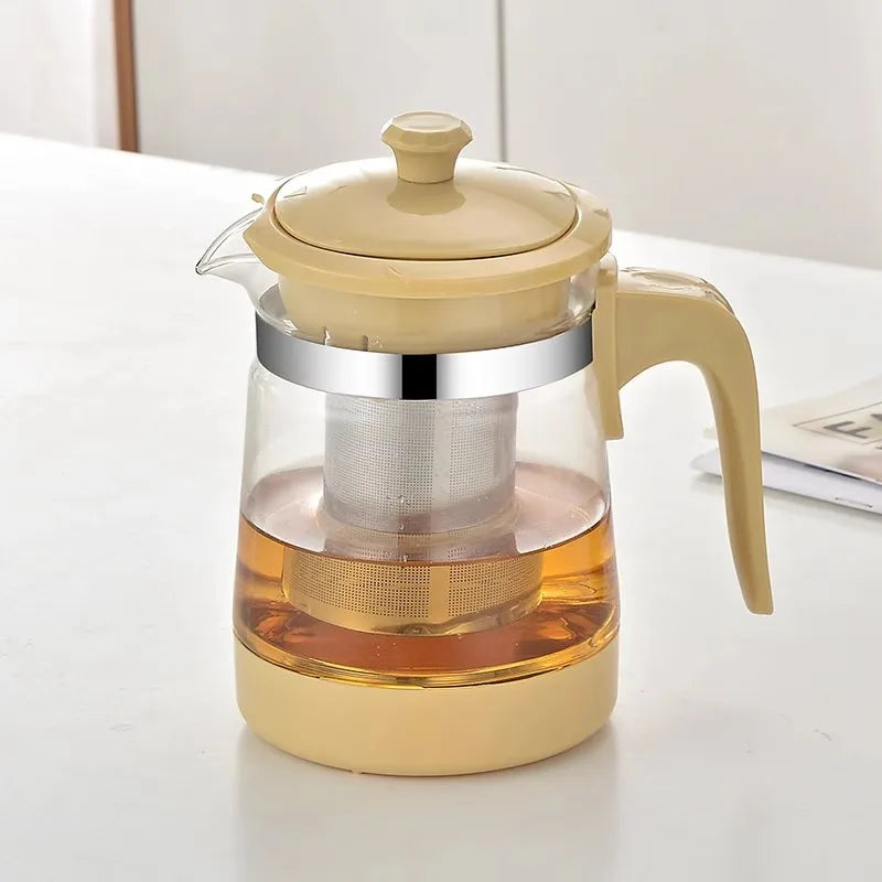 HMLOVE Heat Resistant Glass Teapot Puer Kettle Tea Infuser Filter