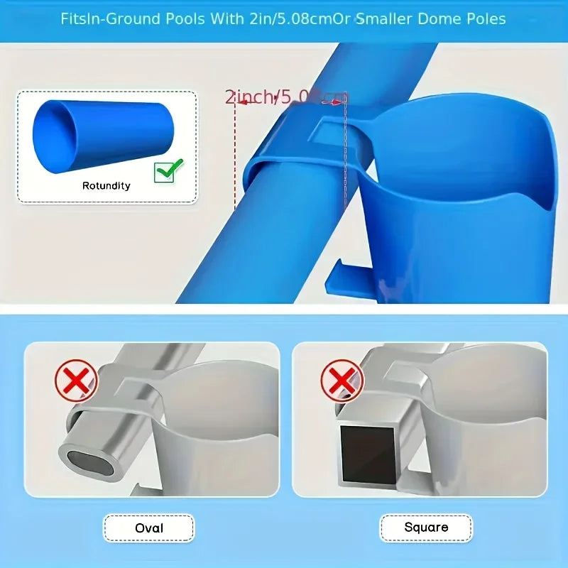 Heavy Duty Poolside Cup Holder – No-Drill Hanging Organizer