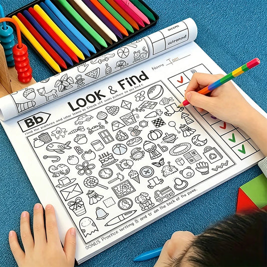 Children's Interactive Treasure Hunt Coloring Book Hidden Images Peaceful Pleasures Health and Wellness 1Pc