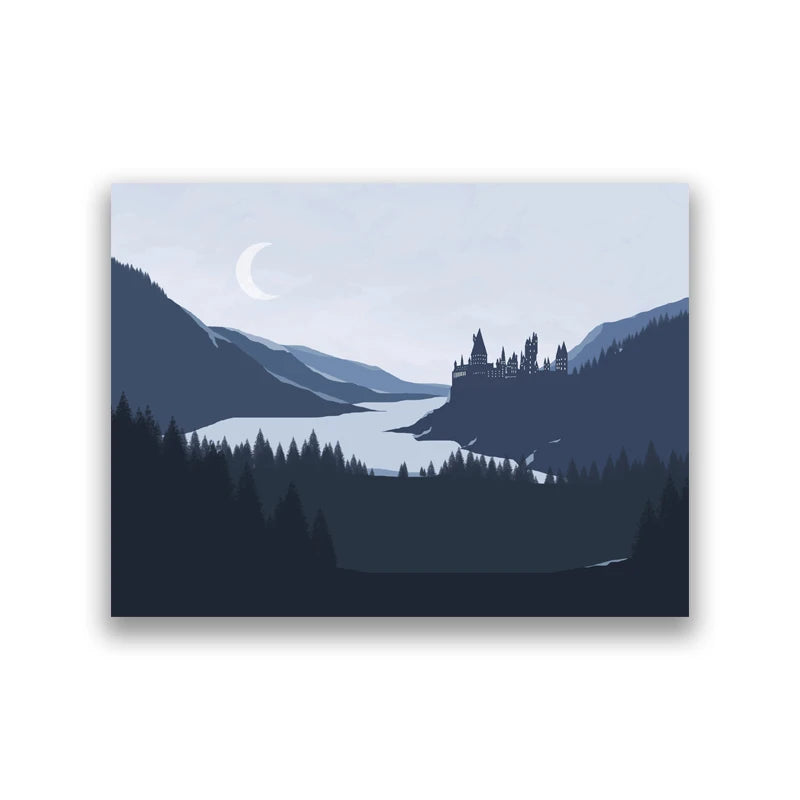 Hogwarts Castle Magic Wizard Canvas Wall Art | Kids Room Décor