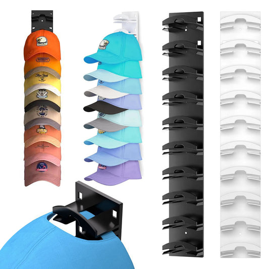 10grids Hat Organiser Display Stand Wall Mounted Space Saving Hanger Hat Holder For Home Dorm Baseball Cap Rack Peaceful Pleasures Health and Wellness