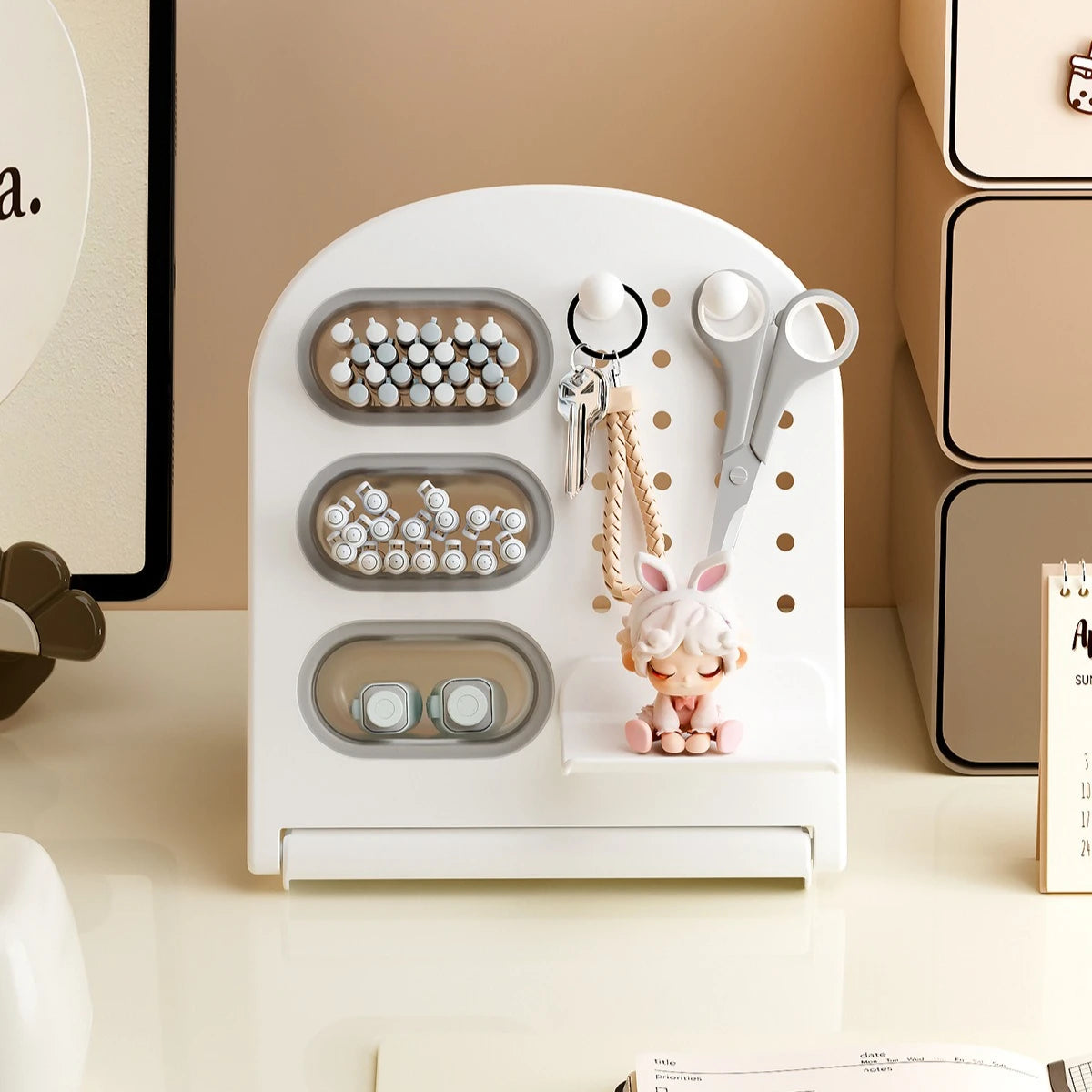 Multifunctional Desktop Organizer – Pen & Cosmetic Brush Rack