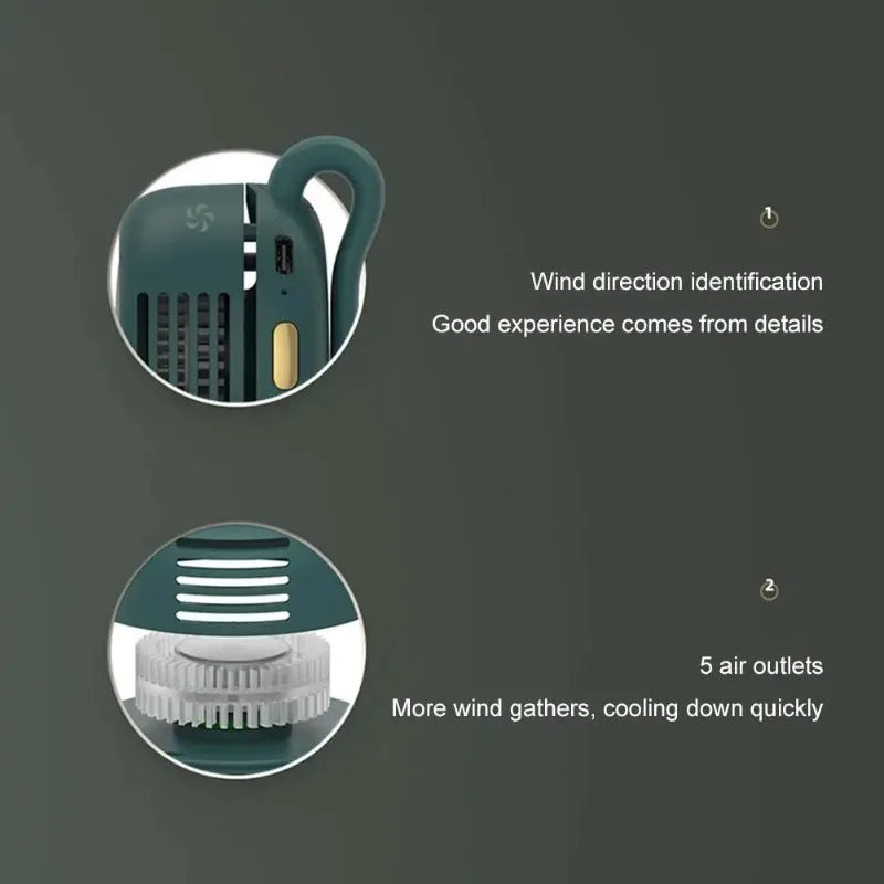 Clip-On USB Mini Bladeless Fan | 3-Speed Portable Travel Fan