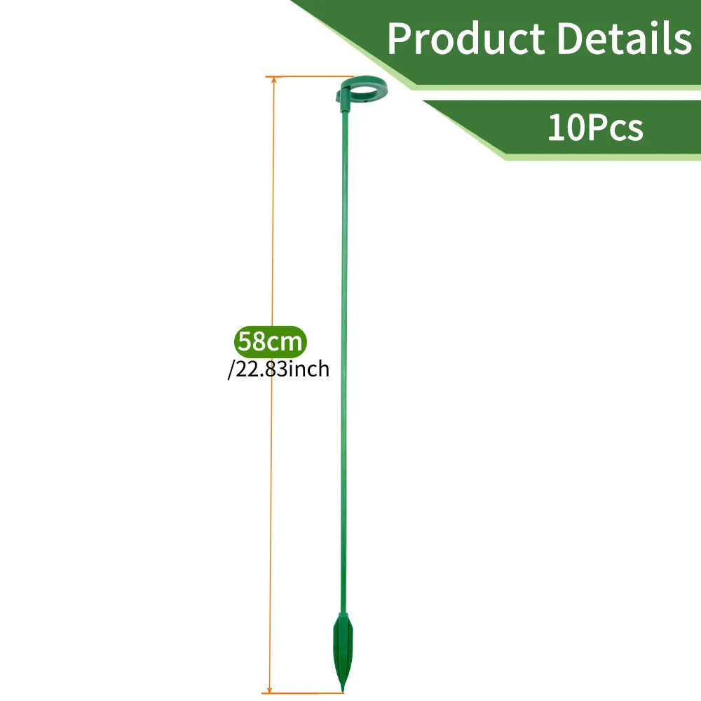 5/10PCS Plant Supports Stand Butterflies Orchid Flower Potted Fixing Rods Reusable Vegetable Protection Fixing Tool Gardening Su Peaceful Pleasures Health and Wellness 58cm-10PCS