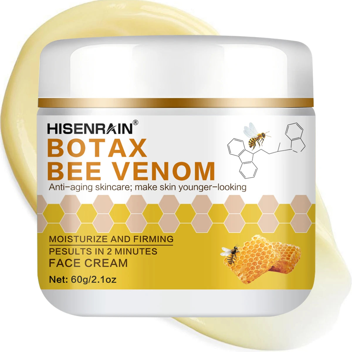 HISENRAIN Botax & Honey Anti-Aging Yellow Cream, Wrinkle Reduction & Firming Face Moisturizer, 24H Intense Hydration. Peaceful Pleasures Health and Wellness 60g
