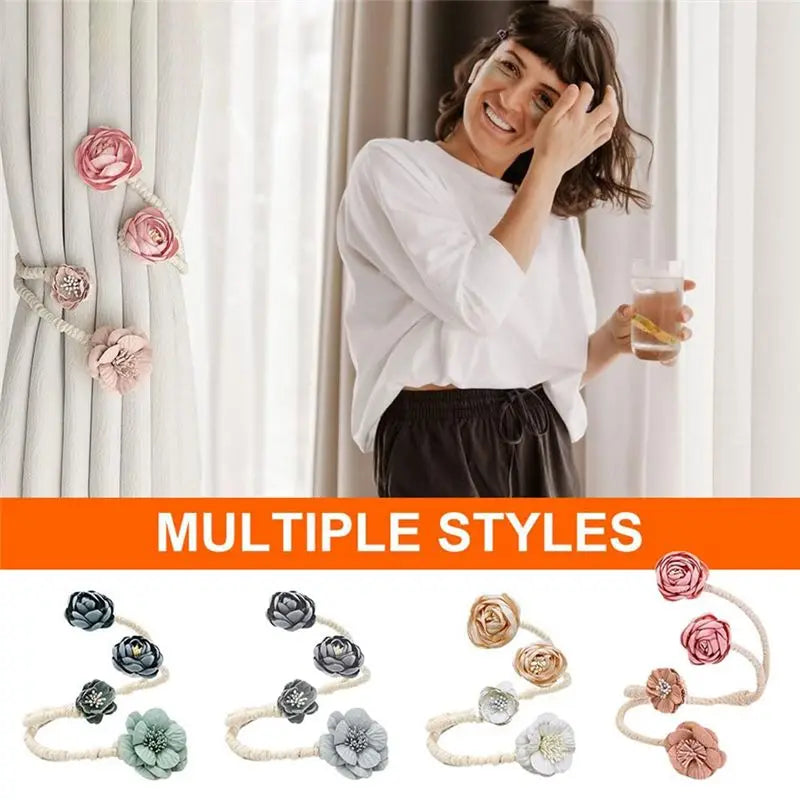 A36T-Flower Curtain Tie Curtain Buckle Versatile Living Room Punch-Free Tie Rope Suitable For A Variety Of Styles Peaceful Pleasures Health and Wellness