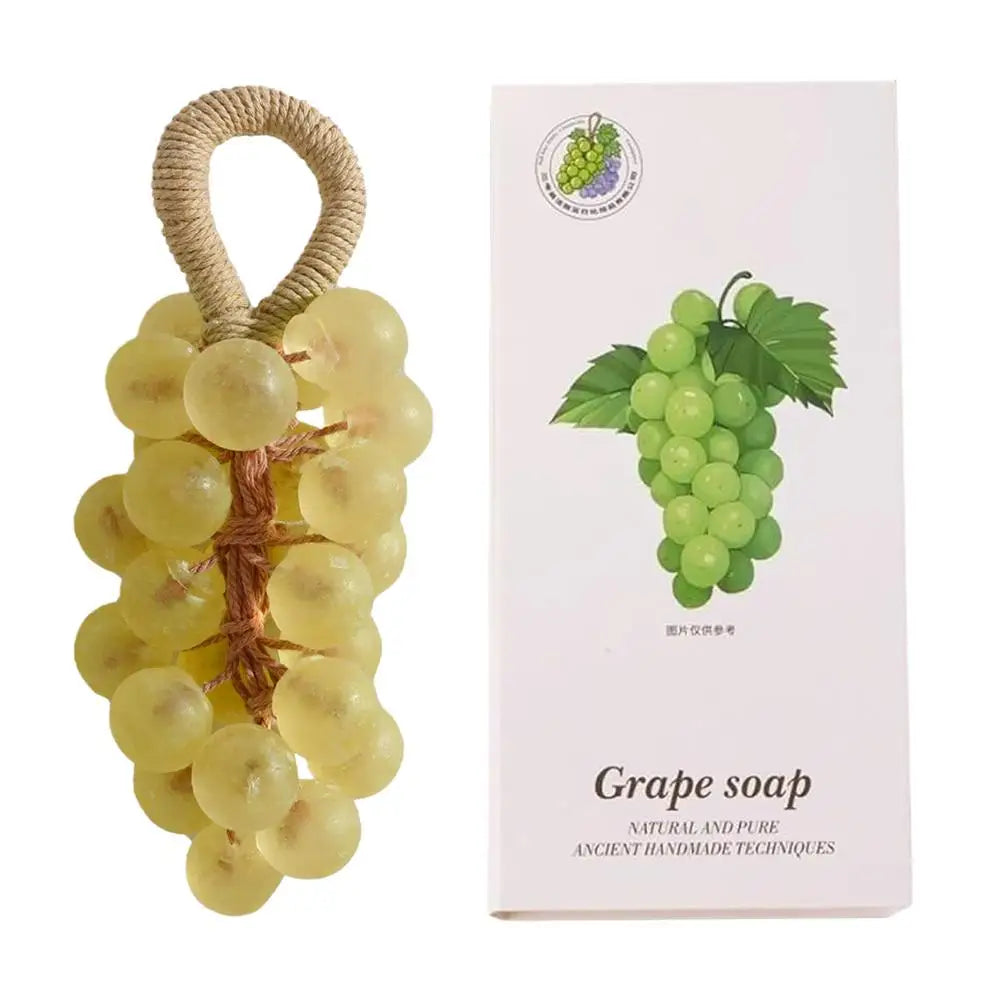 Handmade Grape Cluster Soap on a Rope – Aromatic Natural Plant Soap Bar Gift with Box | Home Decor Bath Soap Peaceful Pleasures Health and Wellness yellow