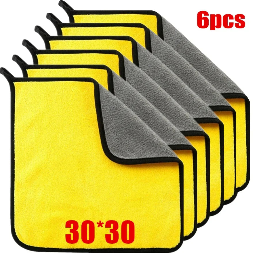 Microfiber Car Drying Towels – Soft Double-Layer | 1/2/6 Pack