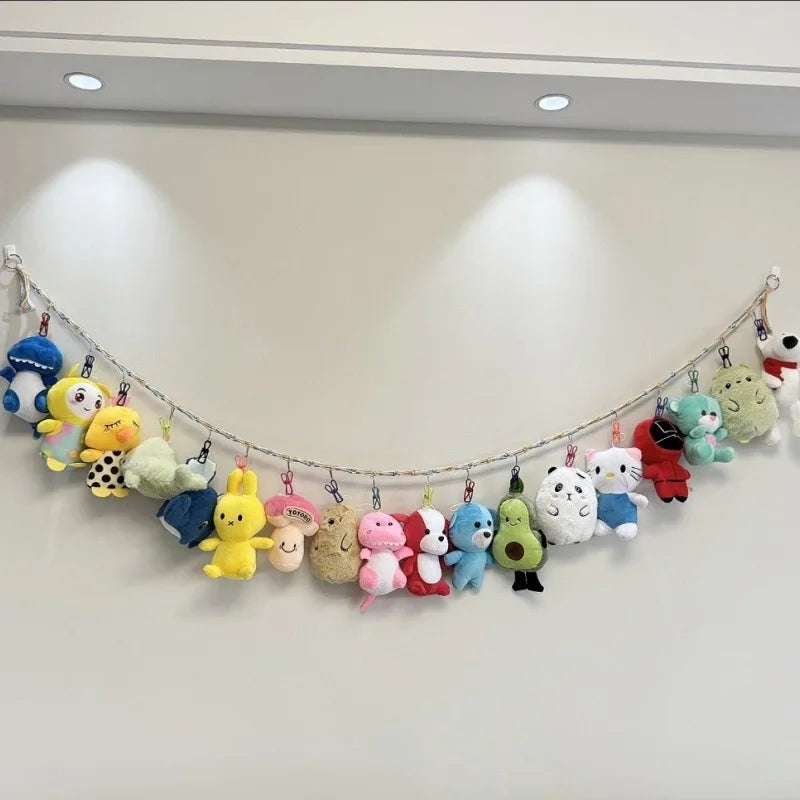 Handwoven Rope Plush Toy Net Storage Wall Pocket Decorative Doll Photo Organizer for Home Decor Kids Room Wall Mounted Storage Peaceful Pleasures Health and Wellness