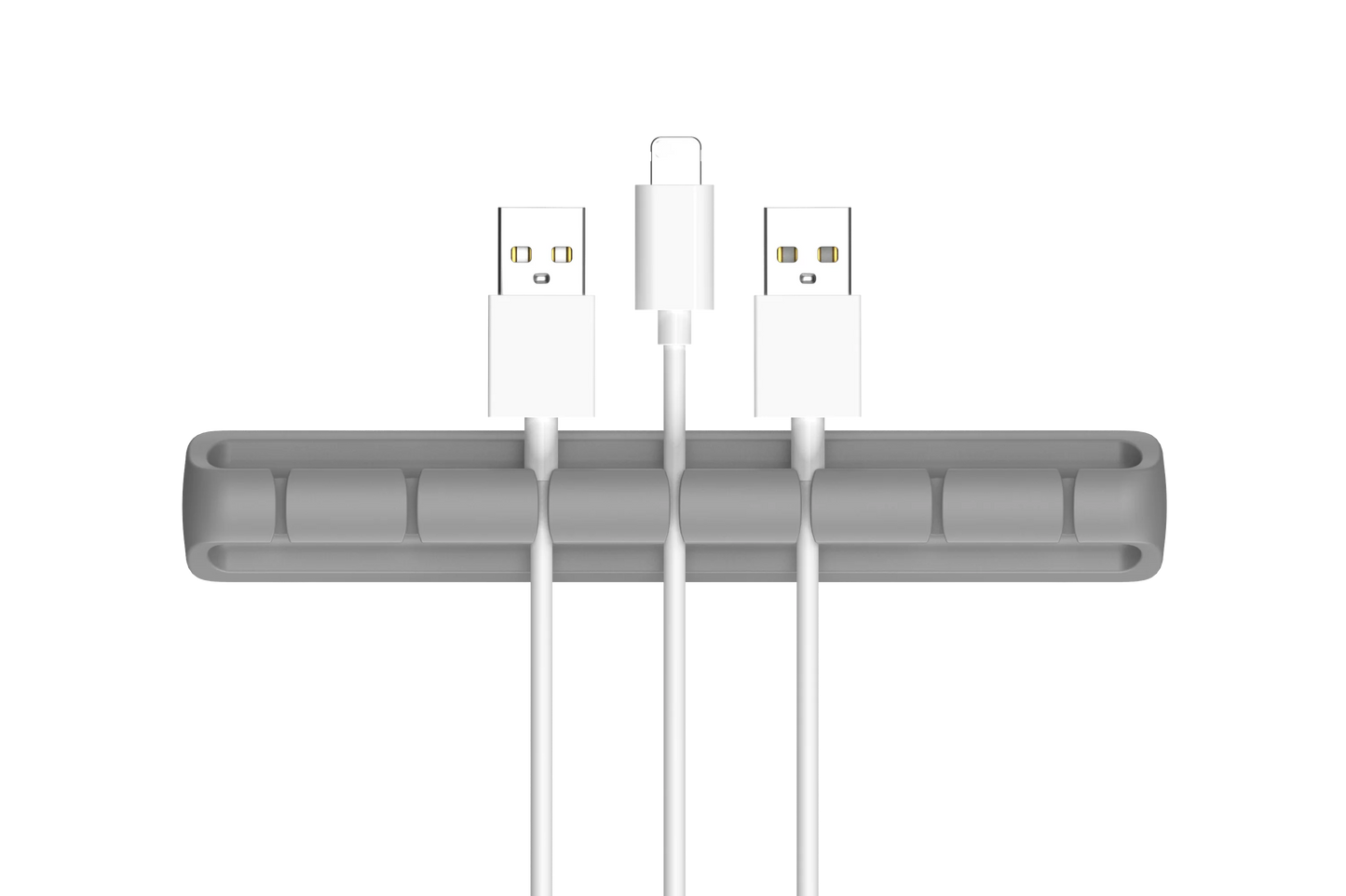 Adhesive Cable Clips Cord Organizer | 2–7 Slot Silicone Peaceful Pleasures Health and Wellness Grey 7 Hole