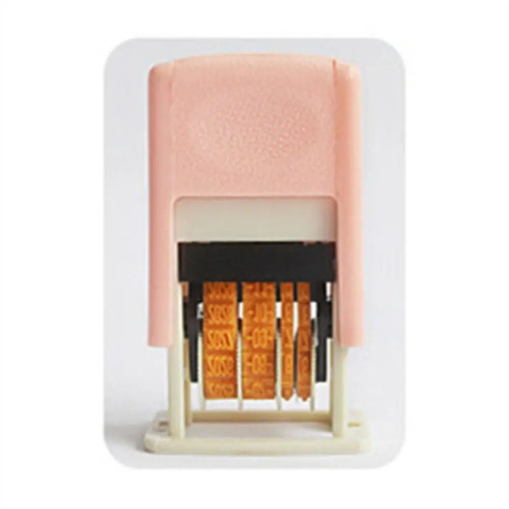 Universal DIY Stamp 4mm Self-Inking Self-Inking Stamps Handle Account Stamp Date Wheel Stamp Date Stamps Automatic Ink Return Peaceful Pleasures Health and Wellness Pink