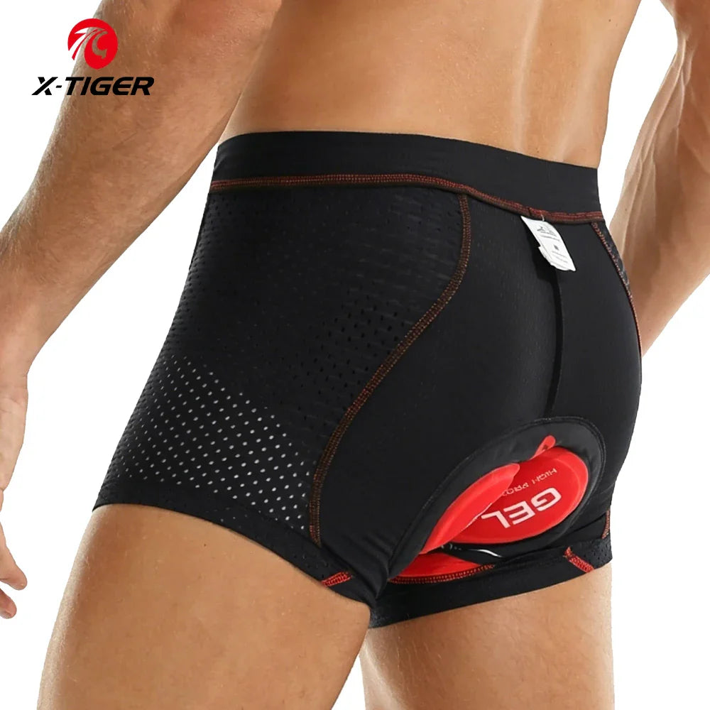 X-TIGER Men's 5D Gel Pad Cycling Shorts – Breathable MTB Bike