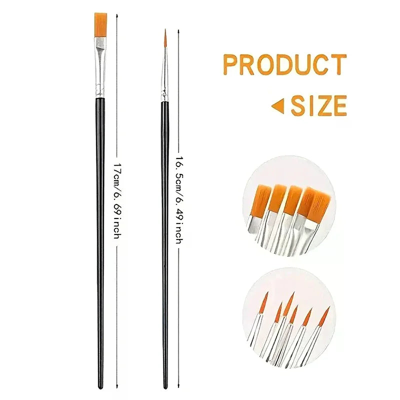 50-Piece Artist Paint Brush Set – Nylon Art & Craft Brushes