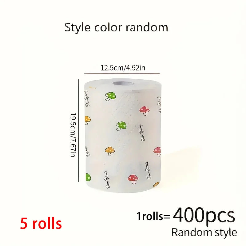 1 roll (400 sheets), lazy cloth, disposable kitchen tissue, washable dry and wet dual-use towel, dishcloth, non stick oil cloth, Peaceful Pleasures Health and Wellness 5 rolls