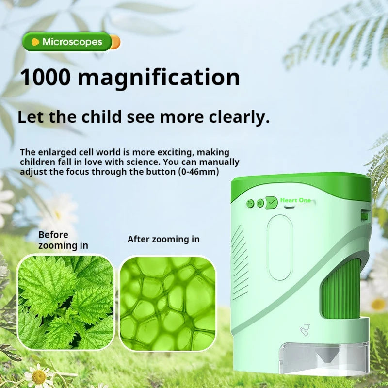 1000X Children's Microscope Camera Mini Camera Multi Functional Single Tube Electronic Digital Microscope Children's Puzzle Toy Peaceful Pleasures Health and Wellness
