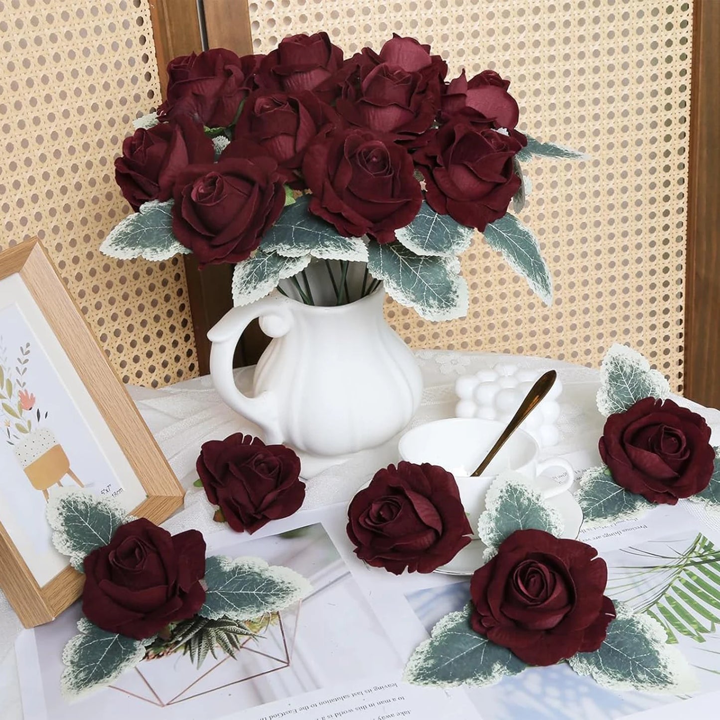 Silk Rose Artificial Flowers 5/10 Pcs – Wedding & Home Decor