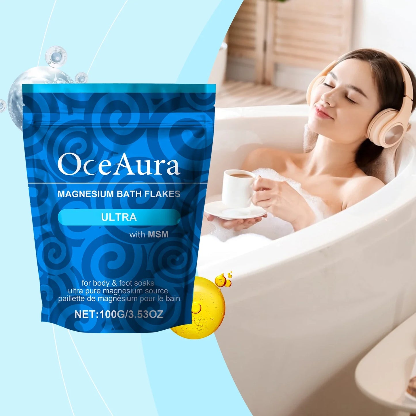 OceAura Magnesium Bath Salt Exfoliator – Hydrating Body Scrub