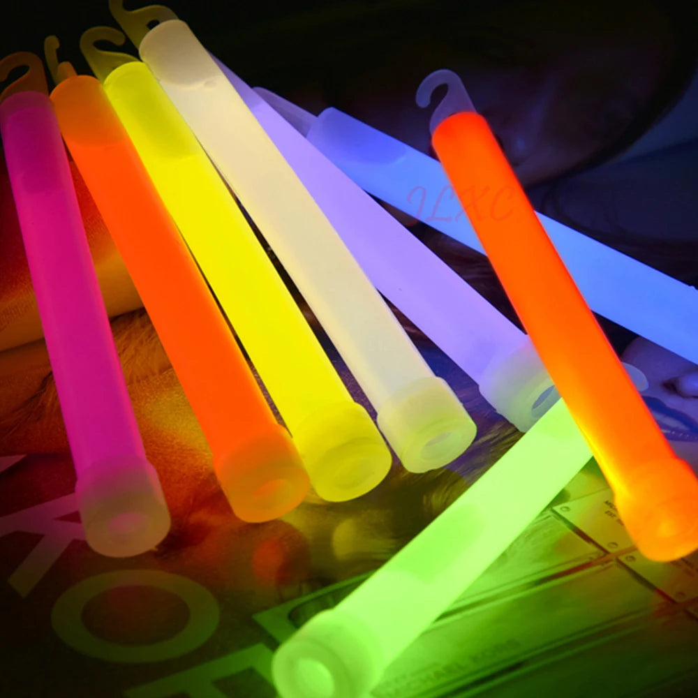 6inch 10 pcs Glow Stick 24-hour Chemical Fluorescent Colorful Light Camping Decoration Party Club Emergency survival tools Peaceful Pleasures Health and Wellness