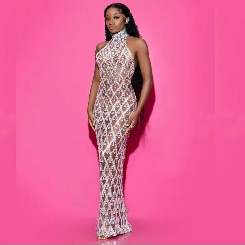 Shiny Rhinestone Women Evening Diamond Dress maternity dresses photoshoot baby shower vestidos para embarazadas فساتين حوامل Peaceful Pleasures Health and Wellness