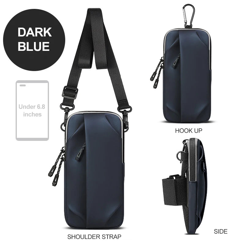 cell phone armband for running magnetic armband bags for women Mobile phone wrist stand bag for men Running racing accessories Peaceful Pleasures Health and Wellness Dark blue