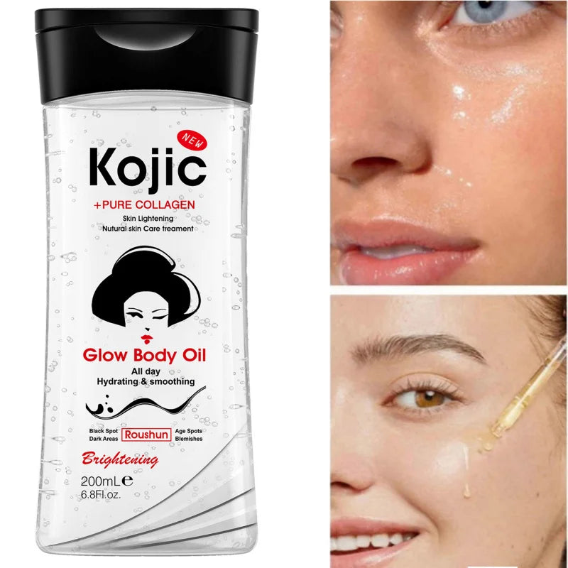 200ml Kojic Acid Body Oil Body Essential Oil Skin Care Oil Moisturizing and Hydrating Care Suitable for All Seasons Peaceful Pleasures Health and Wellness