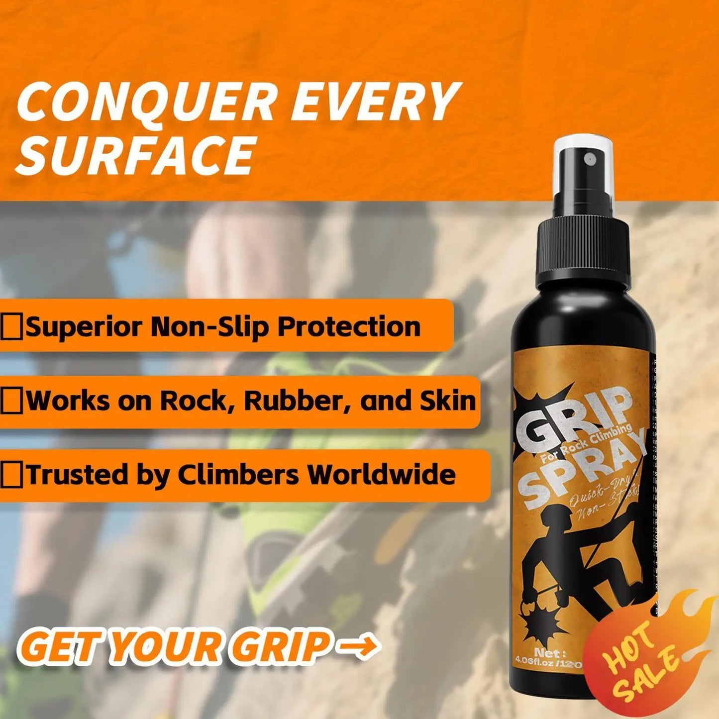 Anti-Slip Grip Spray for Sports Shoes, Sneakers & Climbing