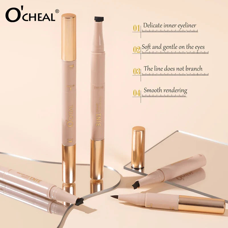O'CHEAL 3-in-1 Stamp Eyeliner Pen – Waterproof & Long-Lasting