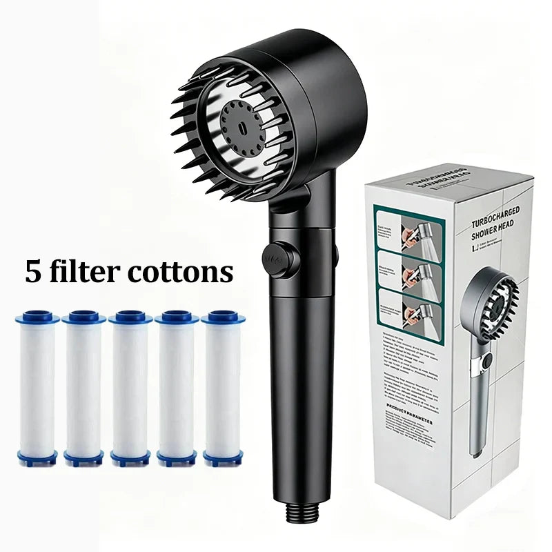 3-Mode High Pressure Filter Shower Head | One-Click Stop