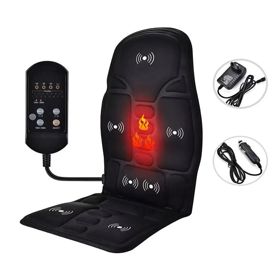 Car & Home Massage Heating Cushion 7 Motors Vibration Multi-level Hot Compress Electric Heated Seat Pad for Back & Neck Warmth Peaceful Pleasures Health and Wellness