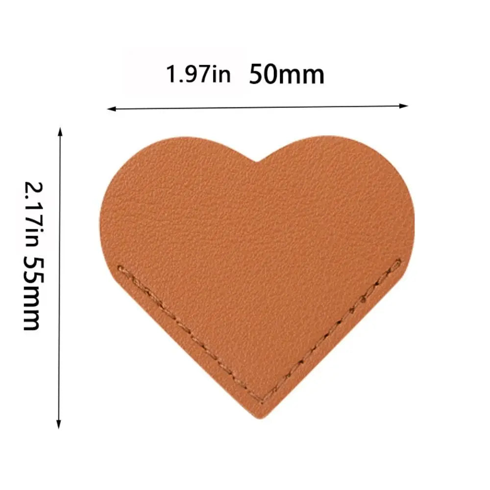 Portable Heart-shaped Corner Page Marker Vintage Multicolor Leather Bookmark Durable Handmade Book Page Marker Students Peaceful Pleasures Health and Wellness