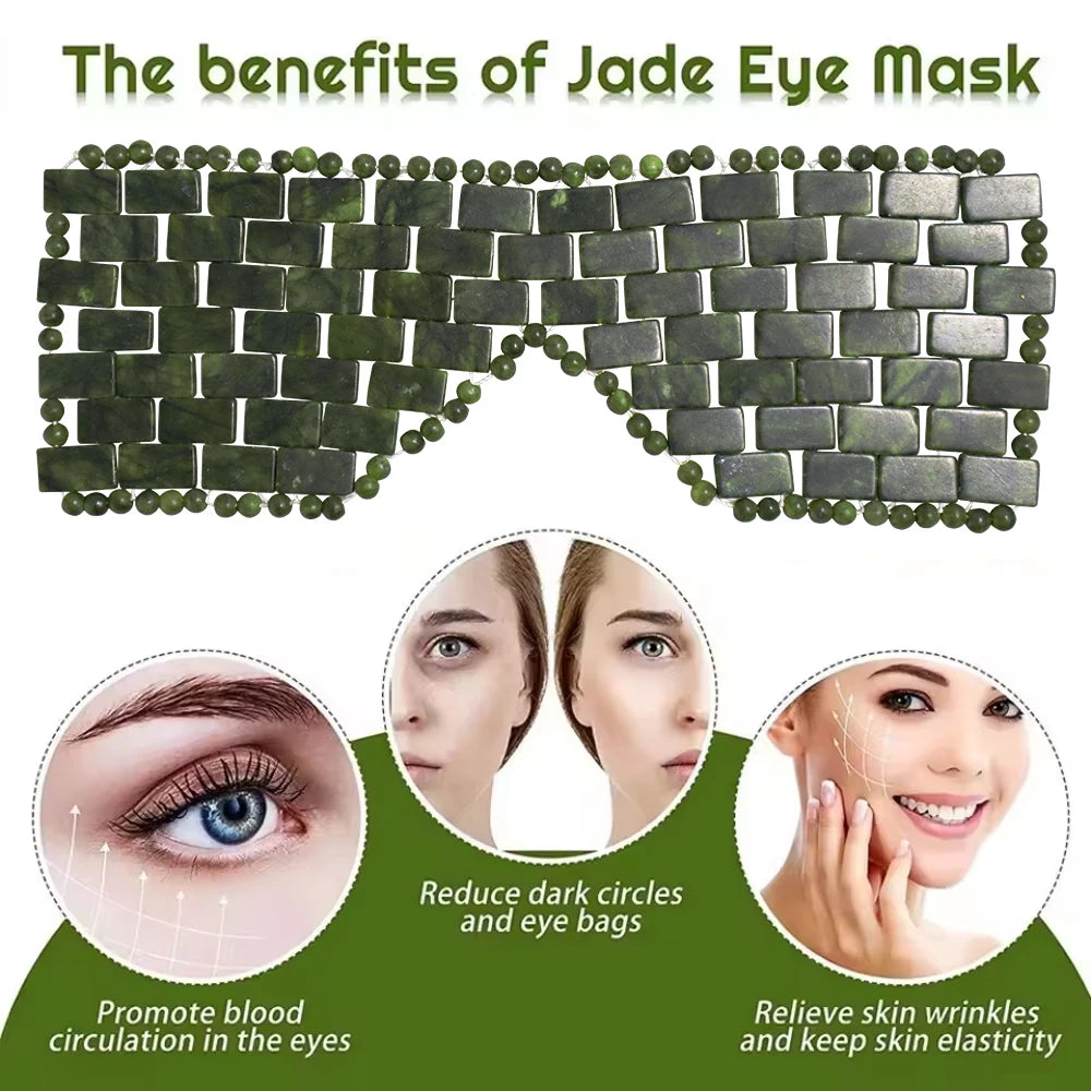 Natural Jade Eye Mask | Cooling Therapy for Puffy Eyes & Tension
