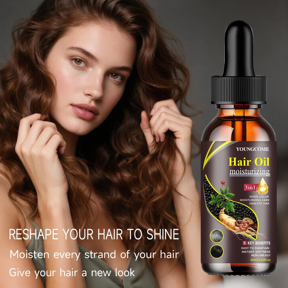 3-in-1 Multi-Effect Hair Nourishing Oil - Enhances Hair Strength, Silky Soft Finish, Lightweight Texture Peaceful Pleasures Health and Wellness