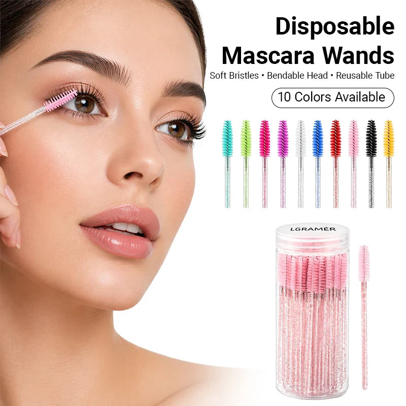 Disposable Mascara Wands & Eyelash Brushes – 50/100 Pcs