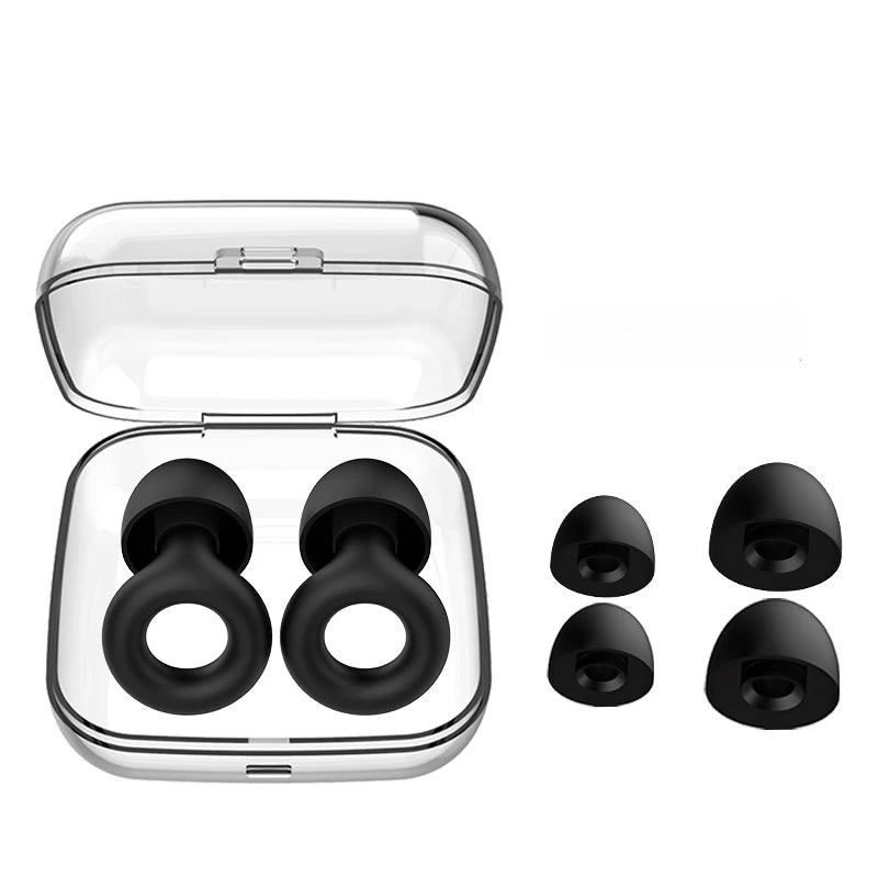 Anti-noise Sleep Soundproof Earplugs Swimming Earplugs Anti-noise Anti-slip Sleep Earplugs Surfing Peaceful Pleasures Health and Wellness black