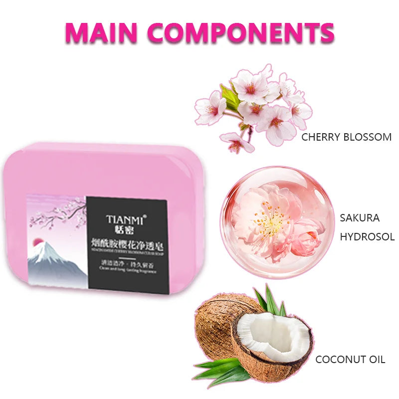 Niacinamide Cherry Blossom Handmade Soap Set – 4 Bars