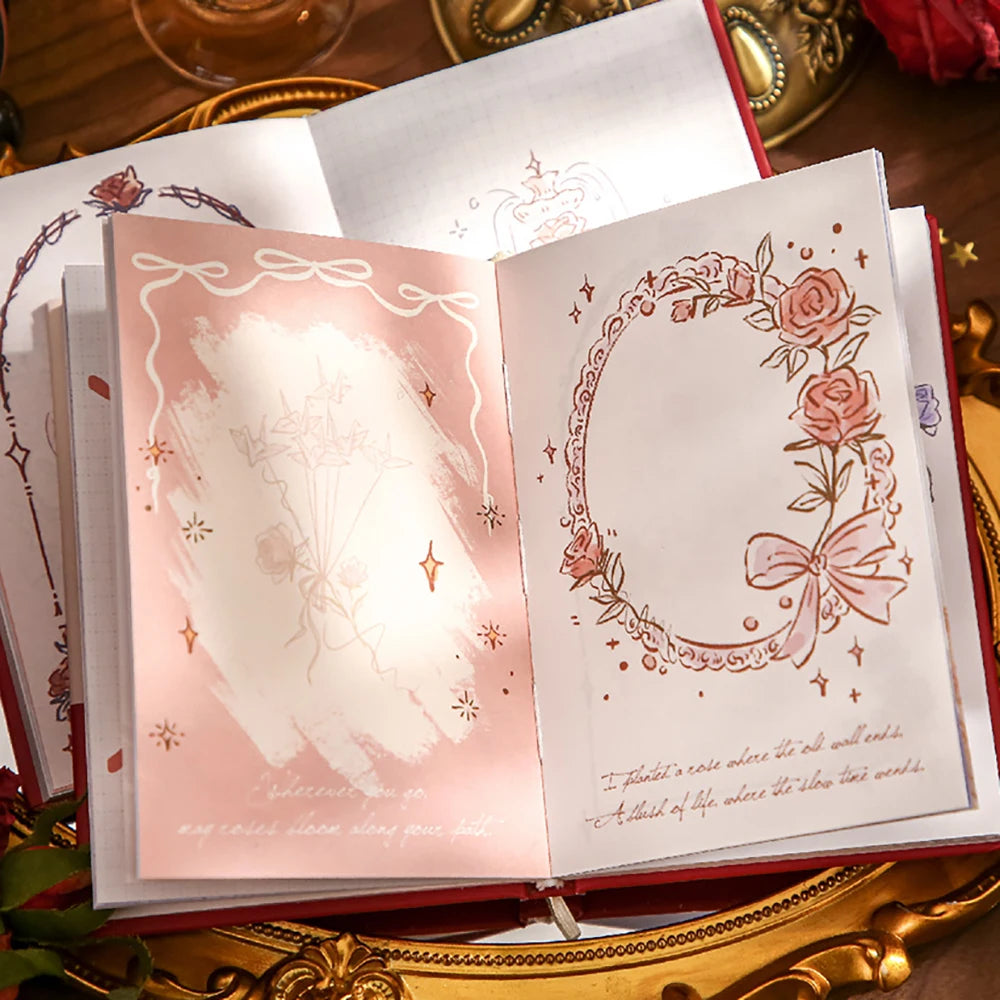 Full A6 Handbook Rose Romance Series Wishing Theme Student Notebook