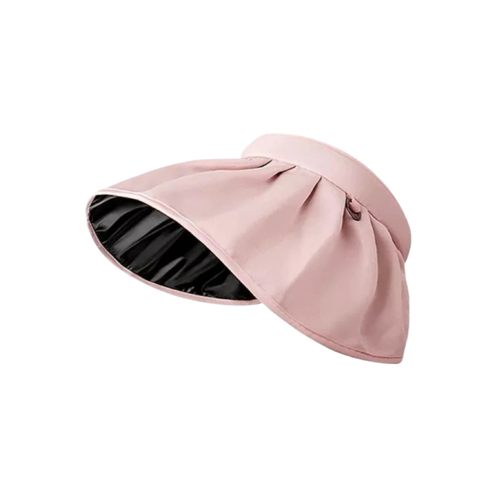 Stylish Summer Sun Hat Women Foldable Hair Hoop Hat Portable Outdoor Beach Soft Foldable Summer Sunshade Wide Brim Designer Hat Peaceful Pleasures Health and Wellness pink