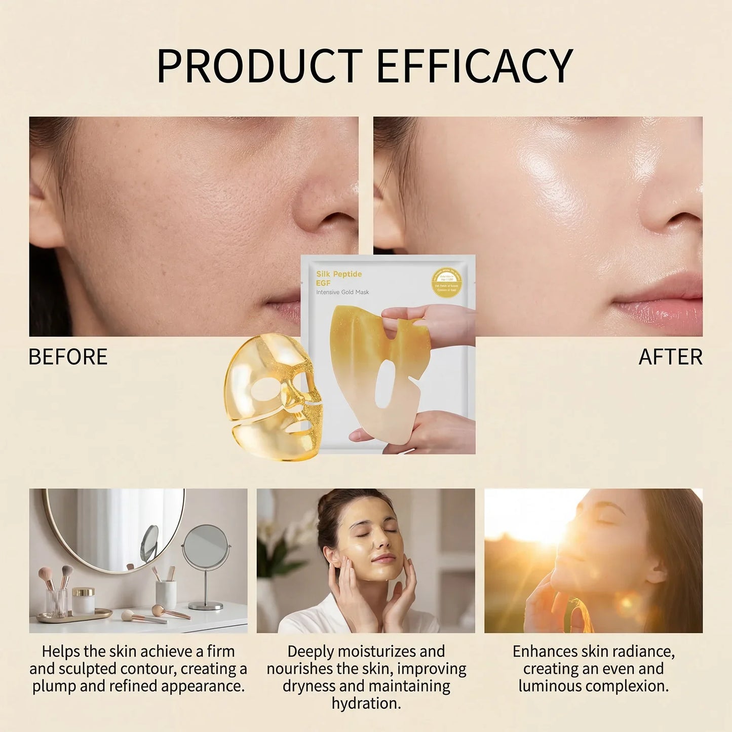 Gold Hydrating Face Mask – Brightening, Pore Purifying & Firming