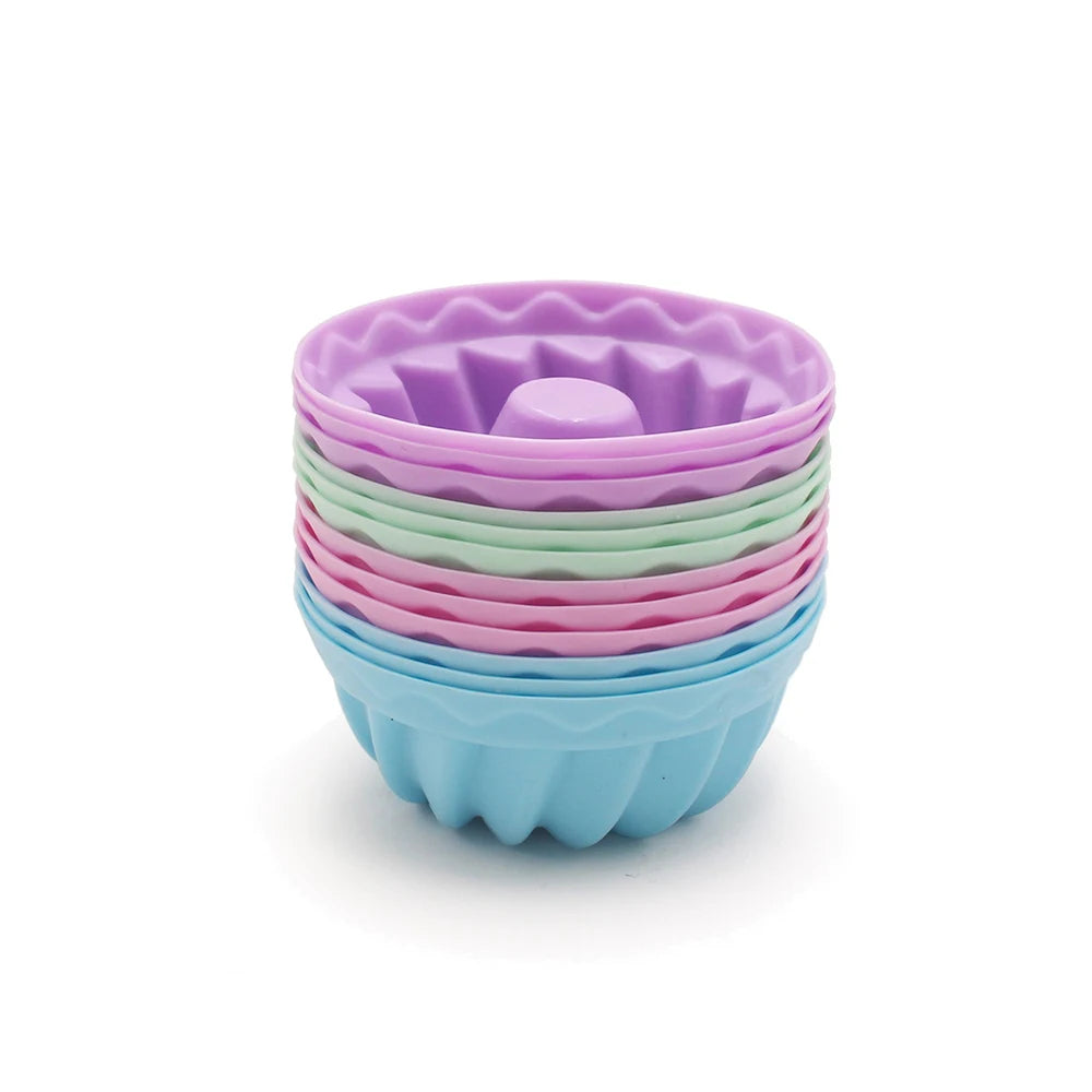 12-Piece BPA-Free Silicone Muffin Cups & Round Cake Molds
