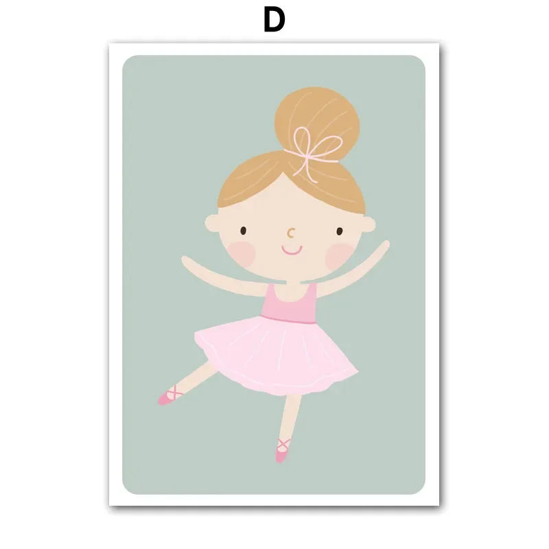 Cartoon Kids Room Canvas Wall Art – Cute Girls Nursery Print Kids Canvas Print Peaceful Pleasures Health and Wellness D 30x40cm Unframed