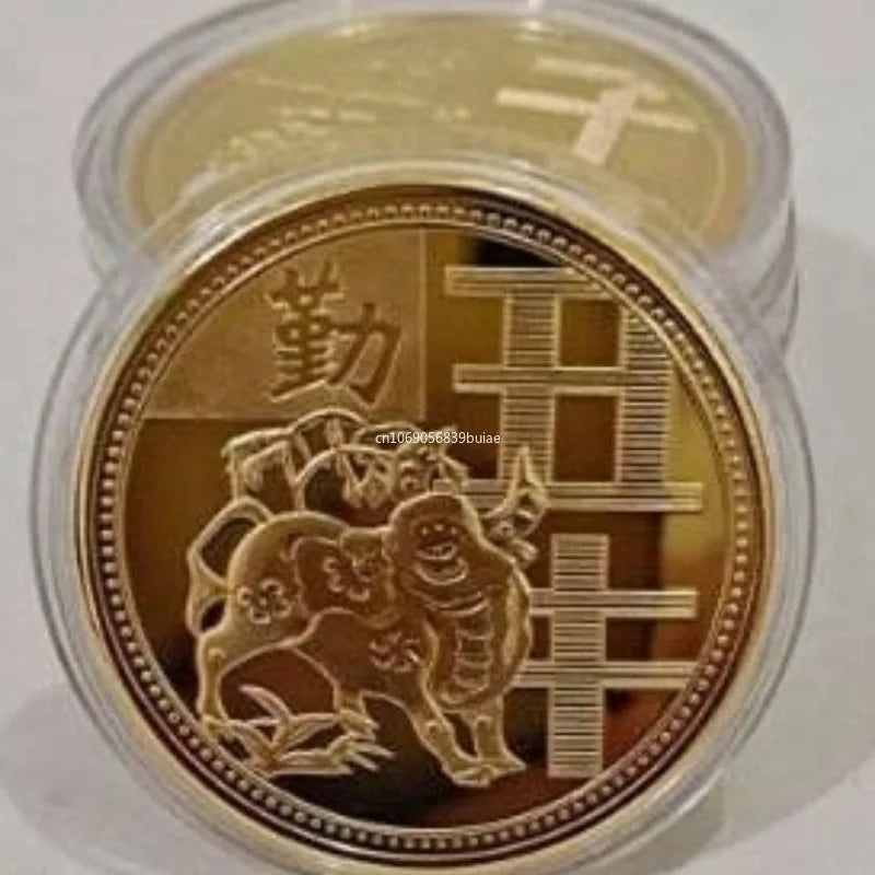 12 Chinese Zodiac Gold Collectible Coins – Feng Shui Lucky Set